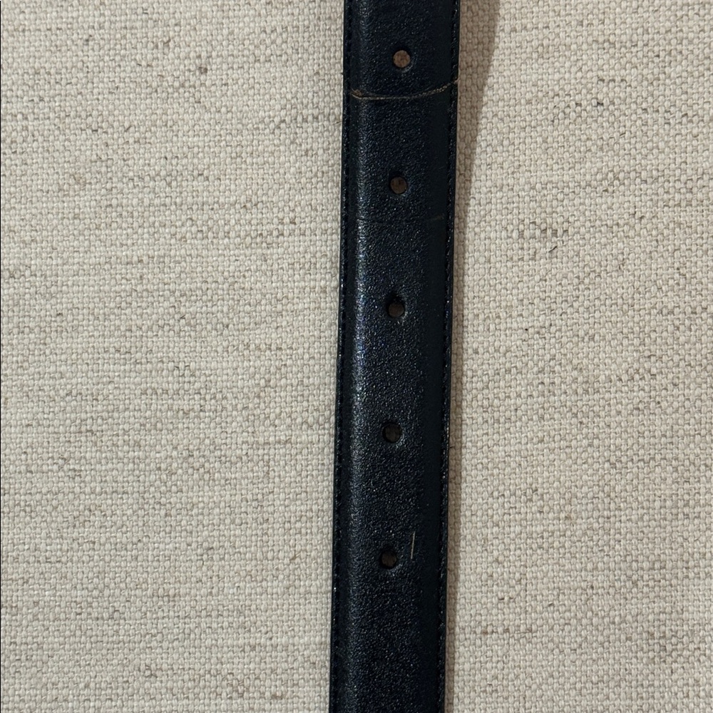 Ralph Lauren Black Genuine Leather Belt with Gold RL Accent - Picture 9 of 9